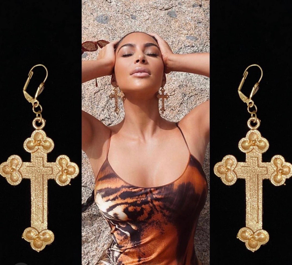 Kim cross earrings