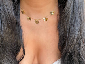 Butterfly necklace choker