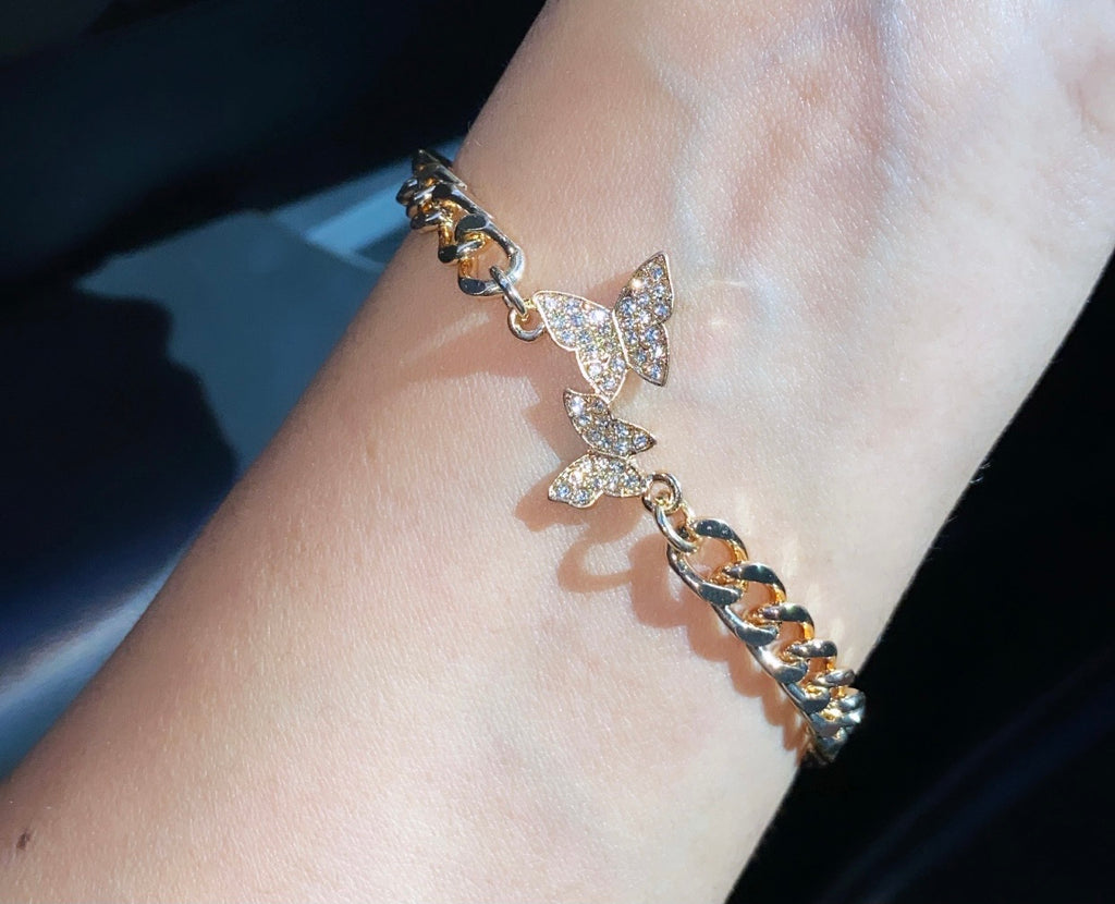 Butterfly anklet bracelet