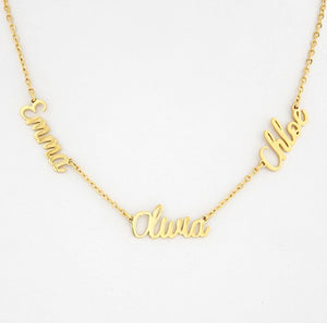 Triple name necklace