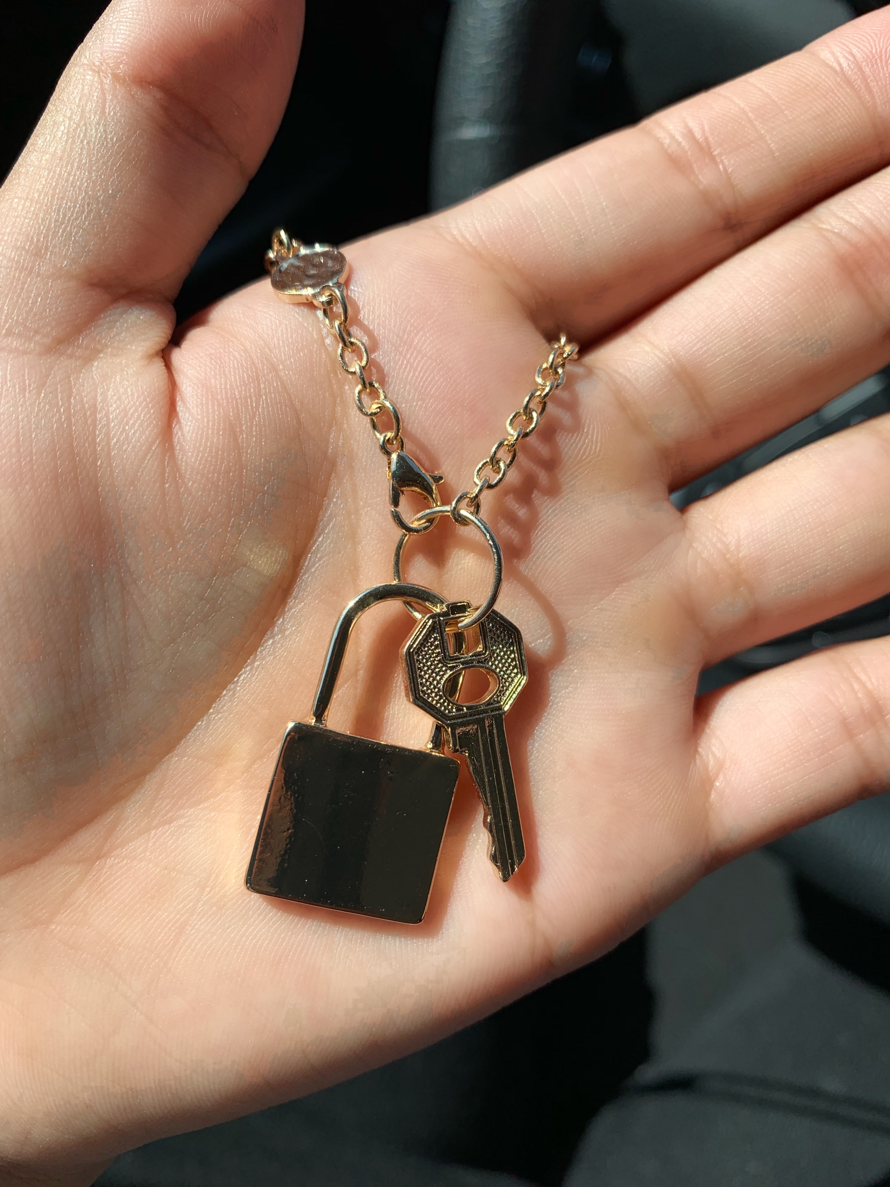 Lock key necklace